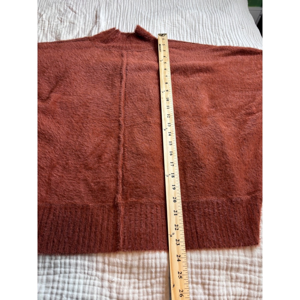 Natural Life Super Soft Eyelash Knit Mock Neck Sweater Rust Orange XL - Picture 4 of 9